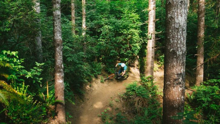 Person on bike riding on Whiskey Run Trails